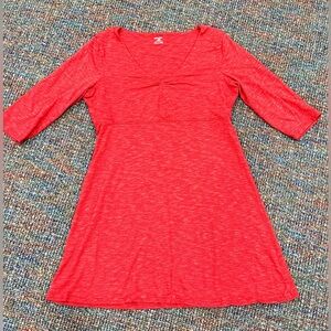 Horny Toad Dark Red Knit Dress, 3/4 Sleeves, Size Large